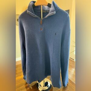 Polo by Ralph Lauren Men's Blue 3/4 Zip-Up Pullover Size XL